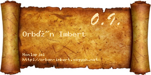 Orbán Imbert névjegykártya